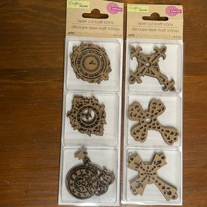NEW Crafters Square laser cut kraft icons 2packs of 6pieces